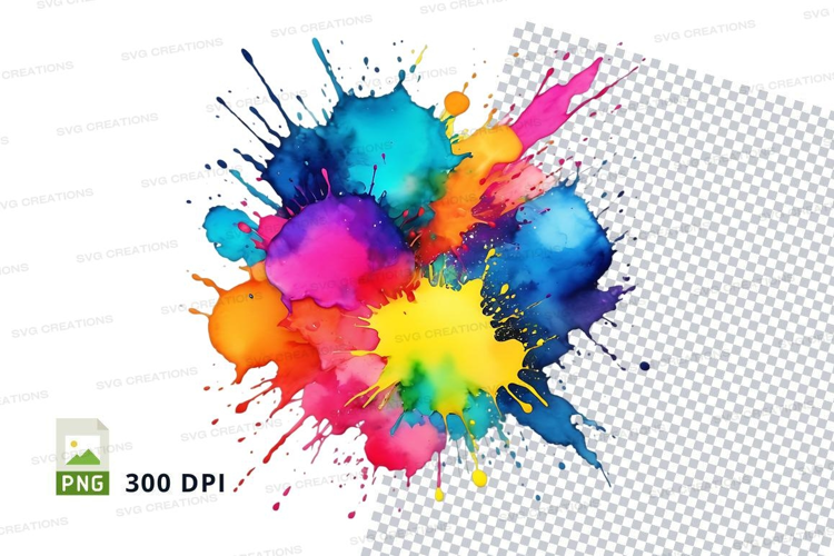 Colorful paint splatter