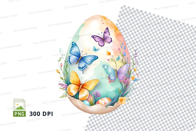 Decorative easter egg with butterflies