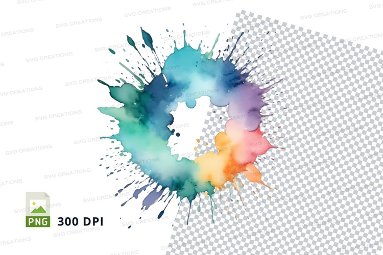 Watercolor splash circle