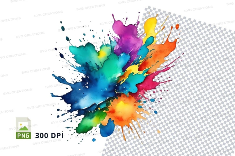 Colorful paint splatter