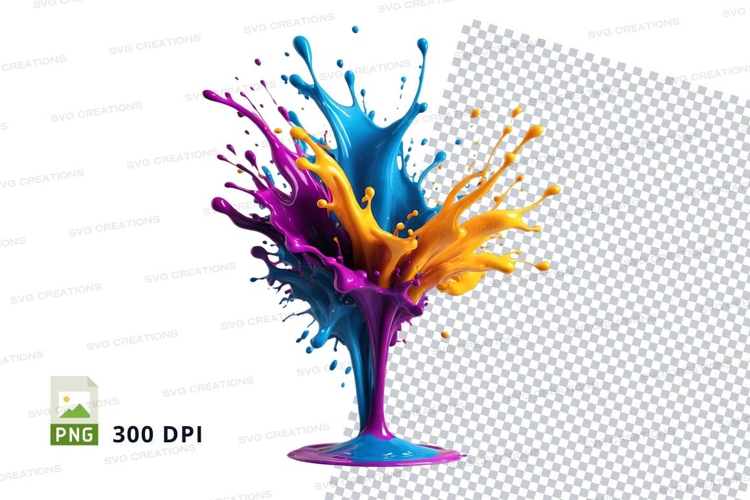 Colorful paint splatter tree