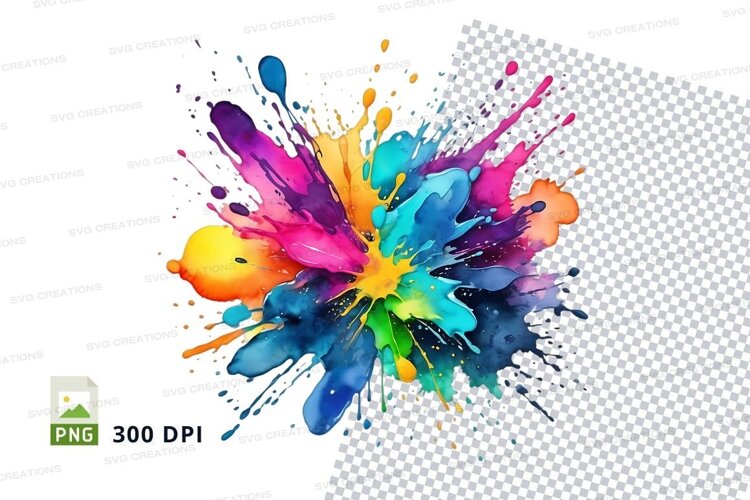 Colorful paint splash example image 1