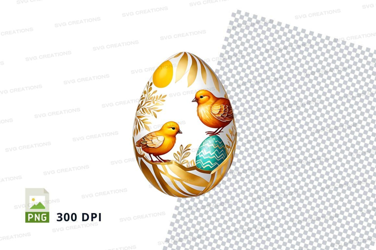 Decorative easter egg with birds