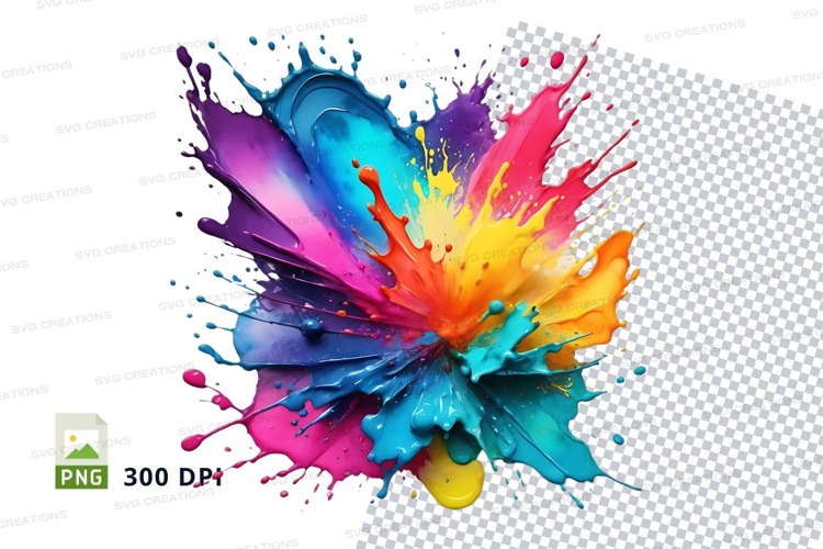 Colorful paint explosion