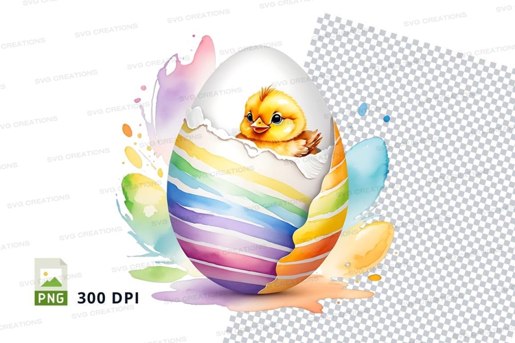 Easter chick emerging from egg