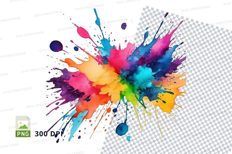 Colorful paint splatter example image 1