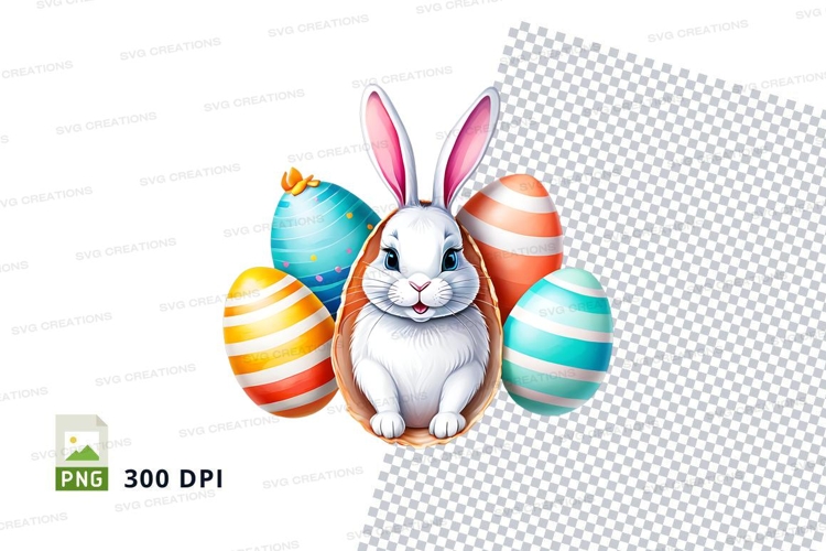 Easter bunny with eggs