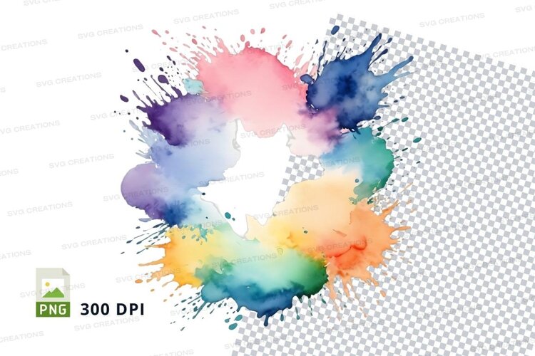 Colorful watercolor splash example image 1