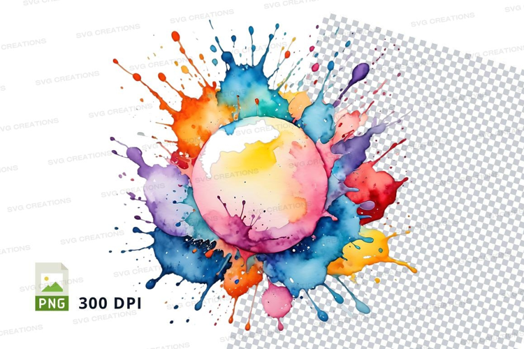 Colorful globe splash