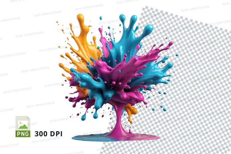 Colorful paint explosion