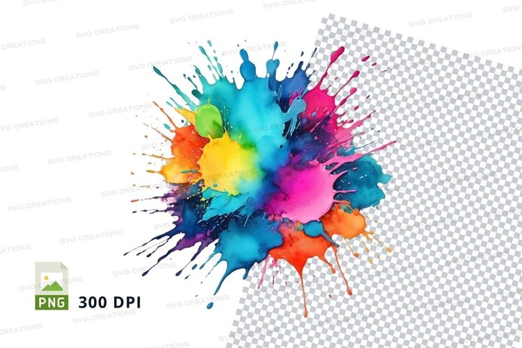 Colorful paint splatter example image 1