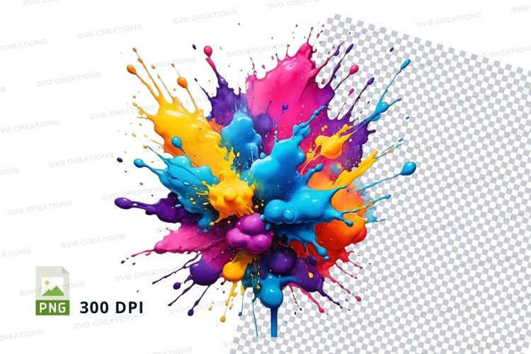 Colorful paint splatter