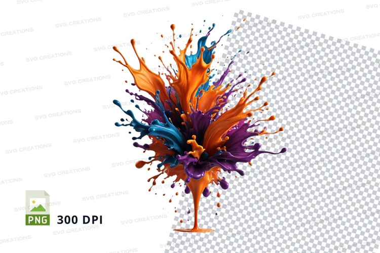 Colorful paint explosion