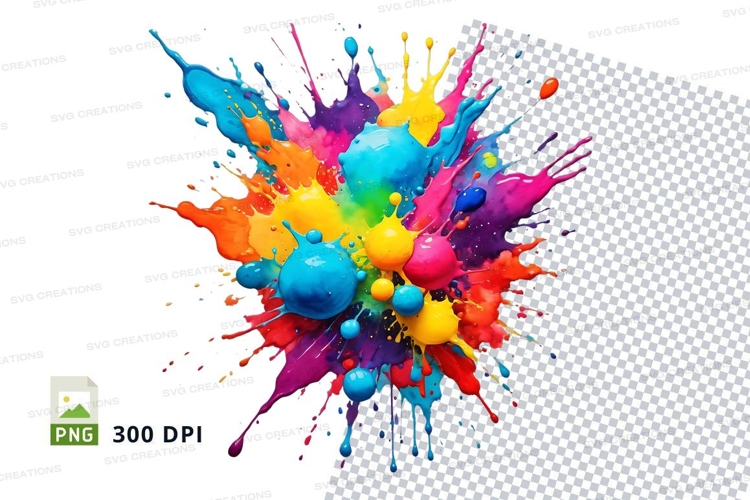 Colorful paint splatter