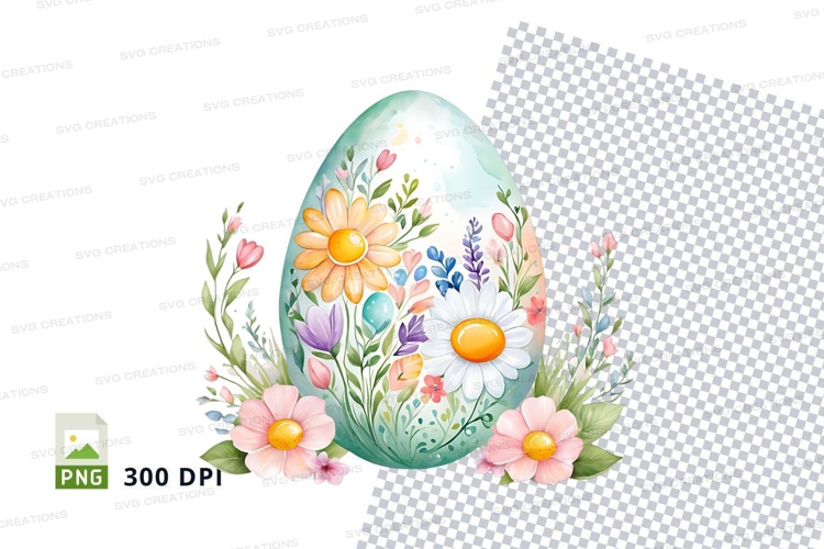 Floral easter egg clipart