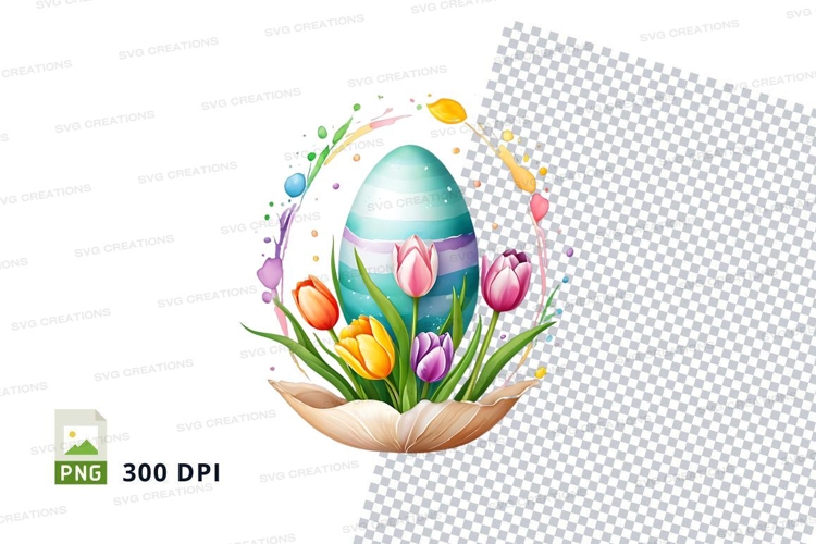 Easter egg with flowers