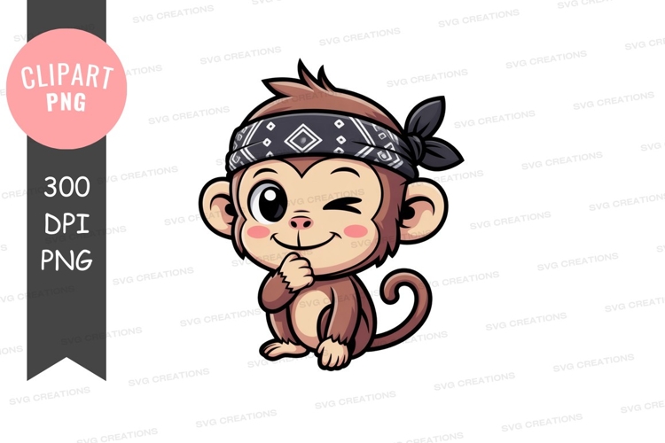 Cute Monkey Clipart Image 13