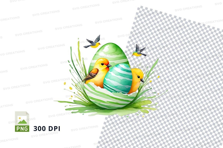 Easter eggs with birds