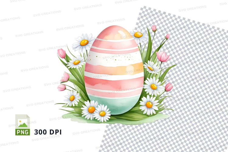 Easter egg with flowers