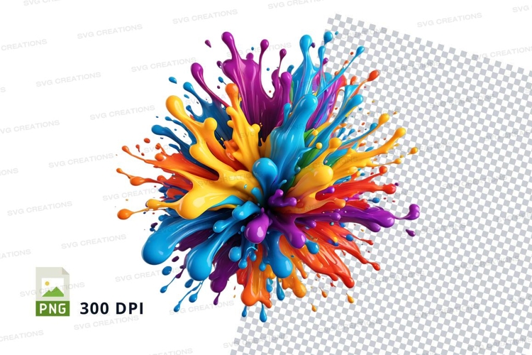 Colorful paint explosion