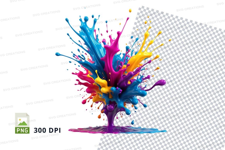 Colorful paint explosion