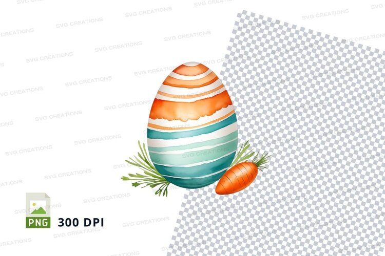 Easter egg with carrot and pine branch example image 1