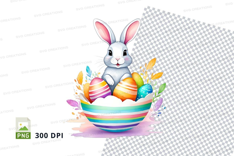 Easter bunny with eggs