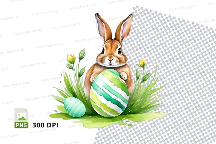 Easter bunny with eggs