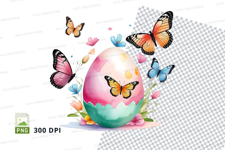 Easter egg with butterflies