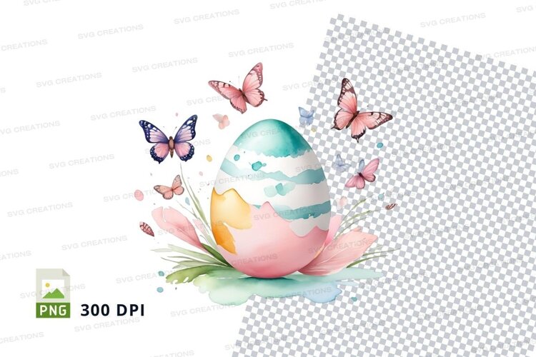 Easter egg with butterflies example image 1
