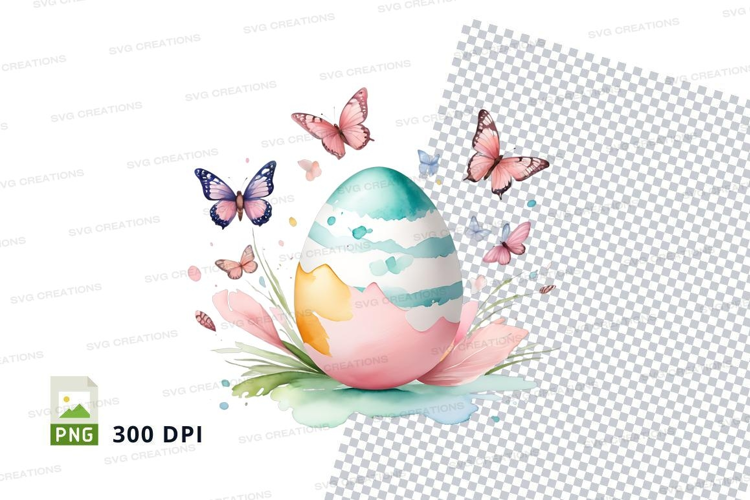 Easter egg with butterflies