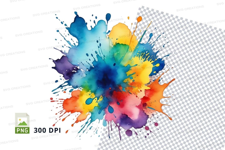 Colorful paint splatter