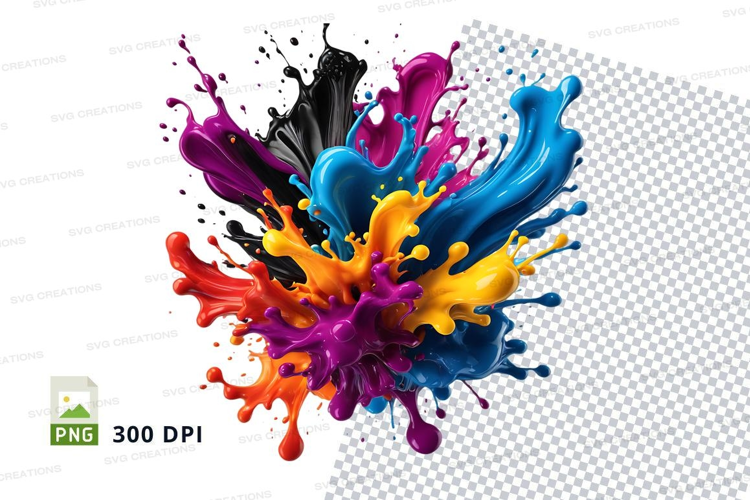 Colorful paint splatter