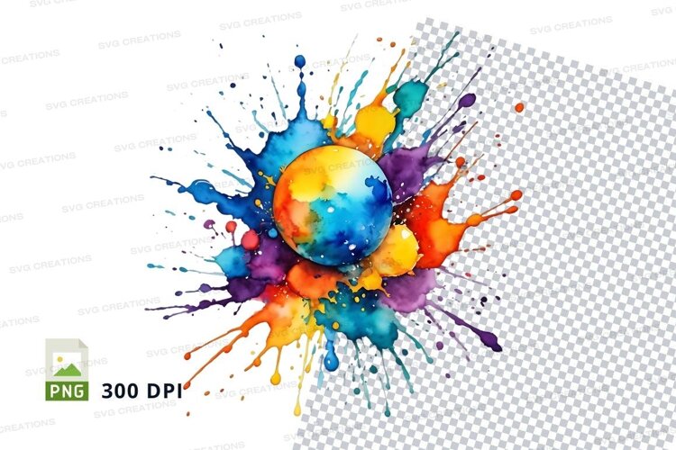 Colorful planet splash example image 1