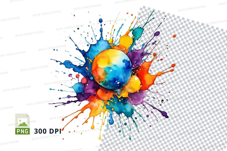 Colorful planet splash