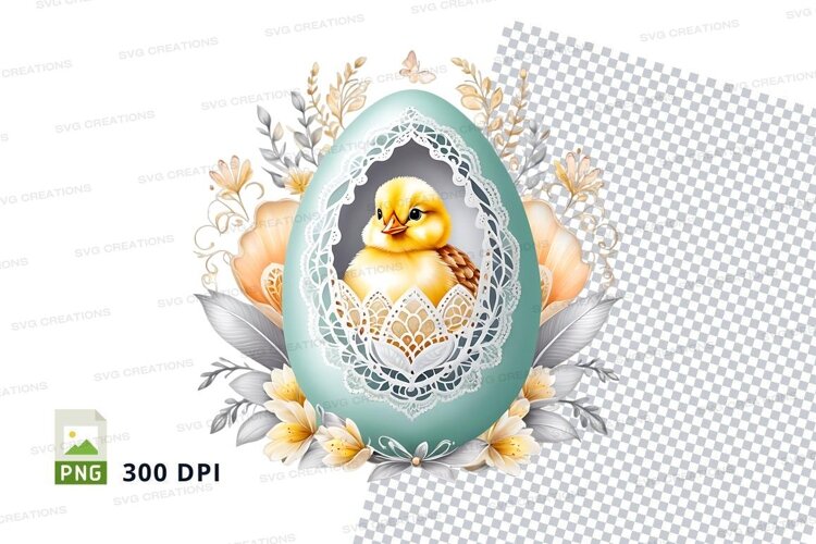 Easter chick in decorative egg example image 1