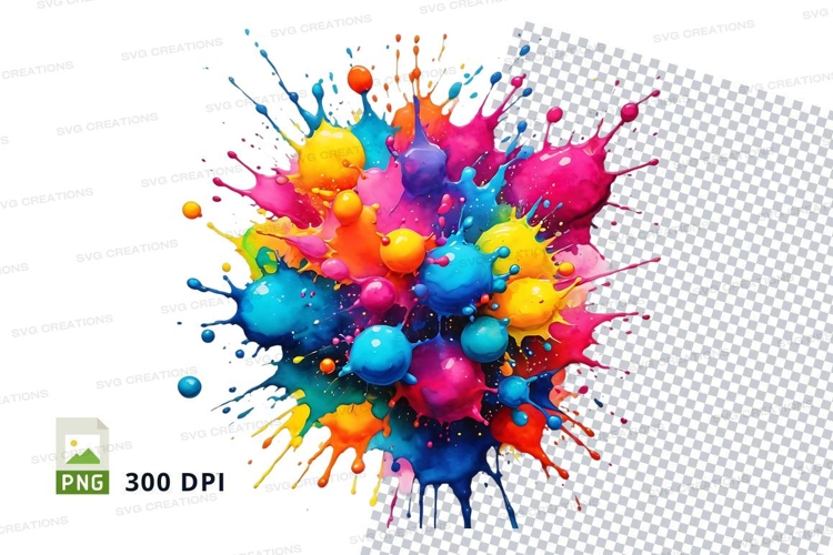 Colorful paint splatter