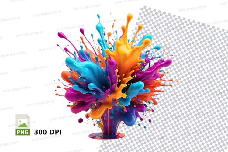 Colorful paint explosion