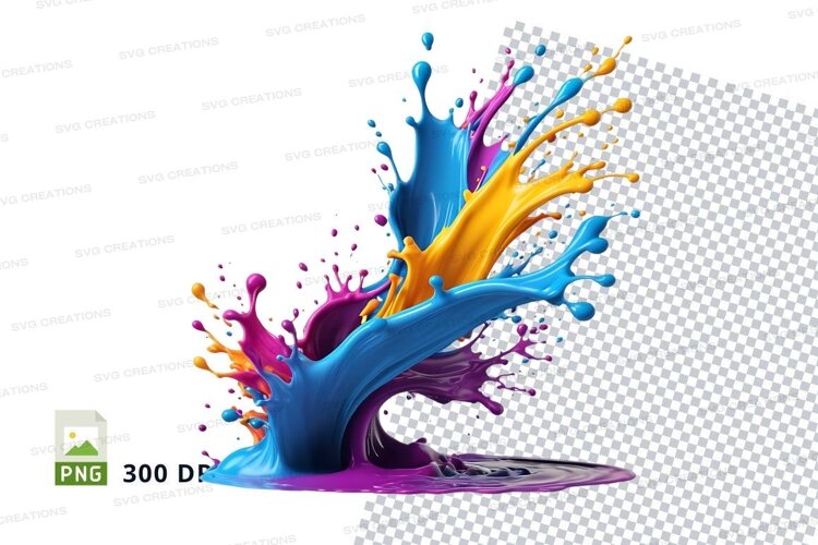 Colorful paint splatter example image 1