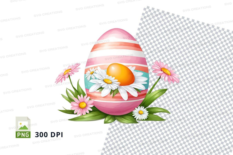 Easter egg with flowers