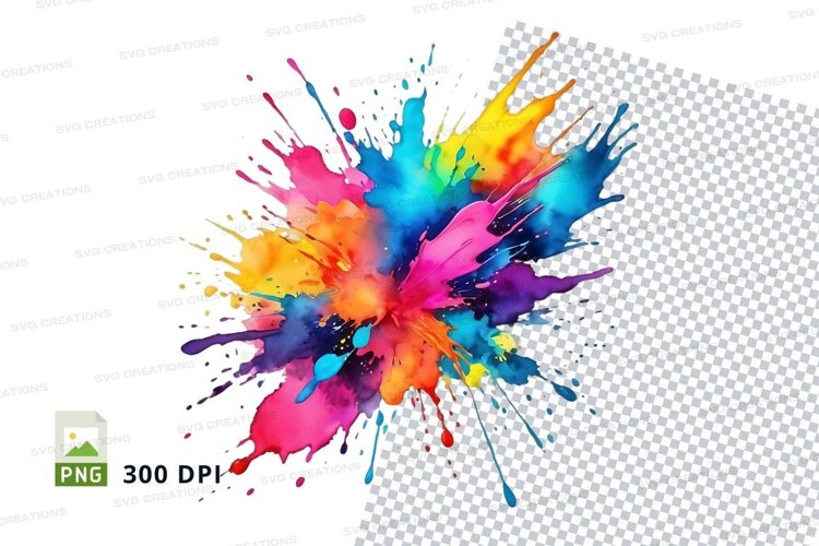 Colorful paint splatter example image 1