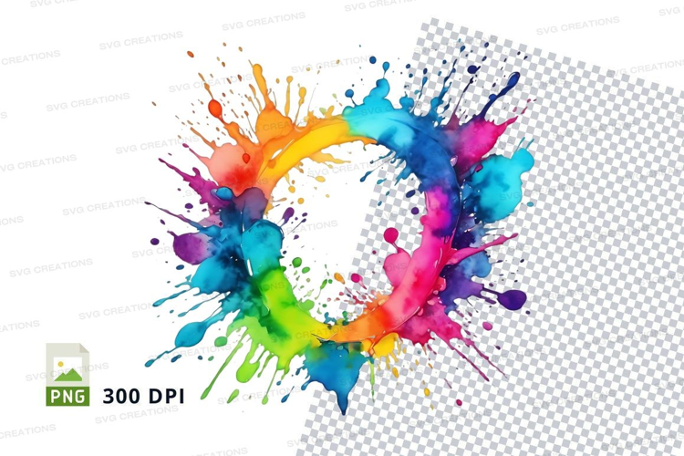 Vibrant paint splash circle