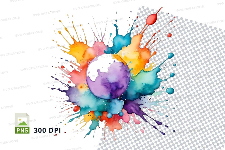 Colorful world map splash