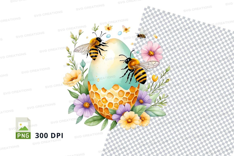 Bee and flower easter egg