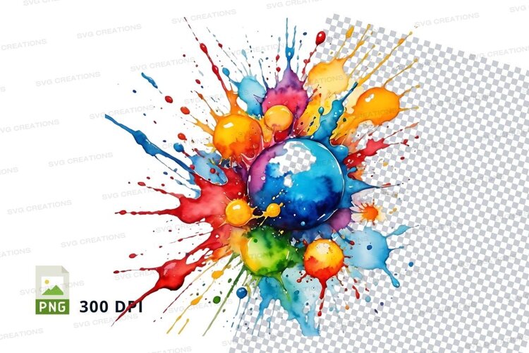 Colorful paint splatter example image 1