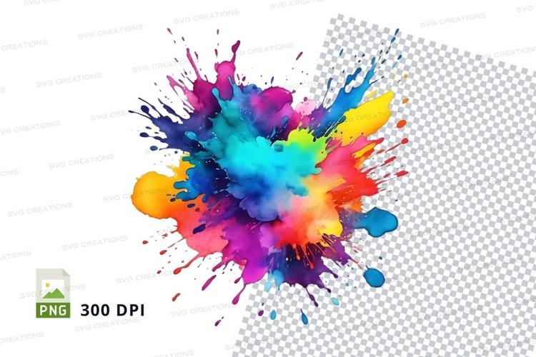 Colorful paint splatter