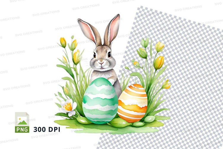 Easter bunny with eggs