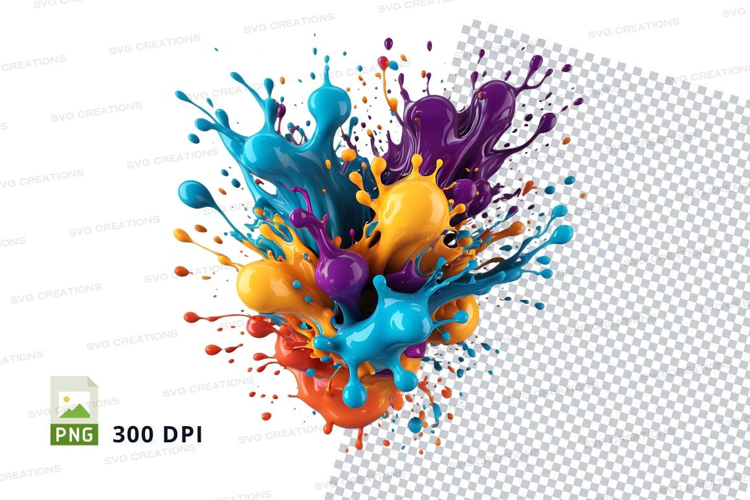 Colorful paint splatter