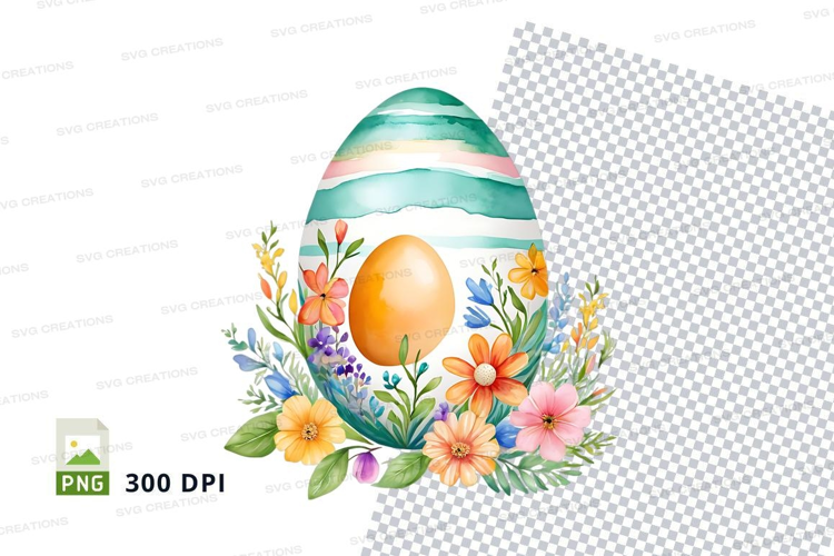 Decorative easter egg with flowers