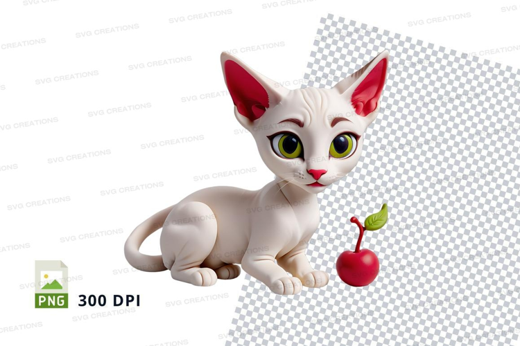 Playful kitten with cherry